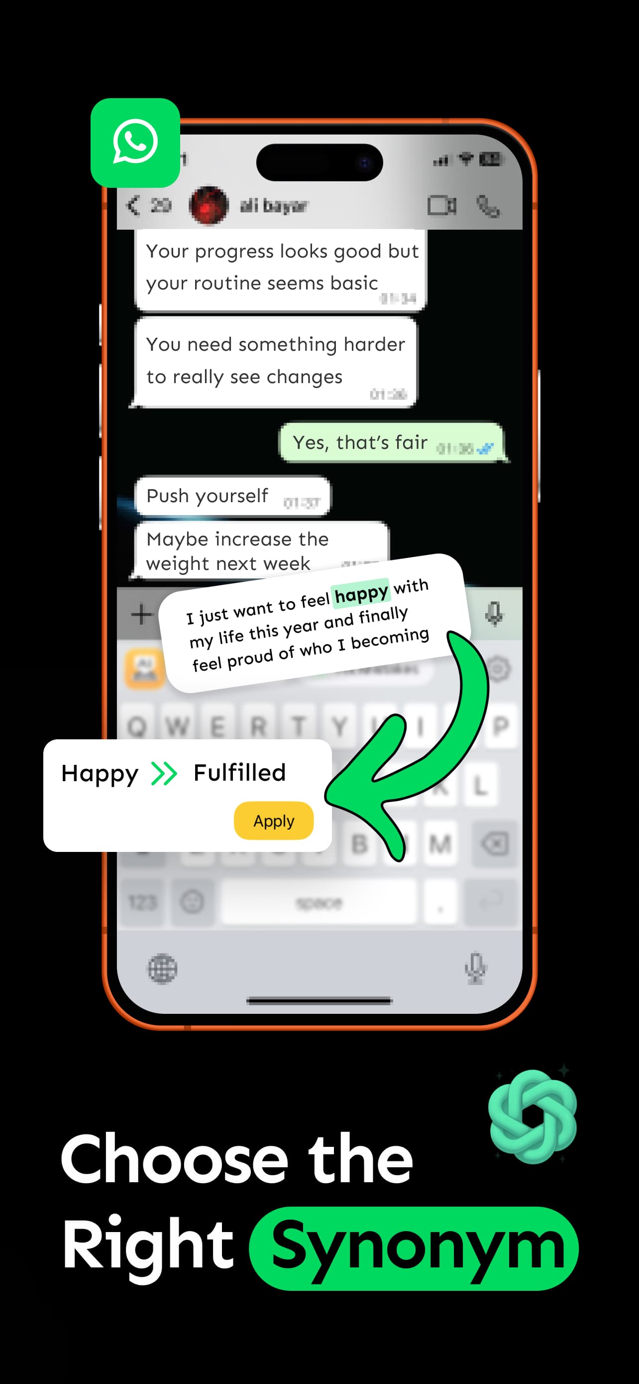 Keyboard Copilot screenshot showing AI-powered typing support