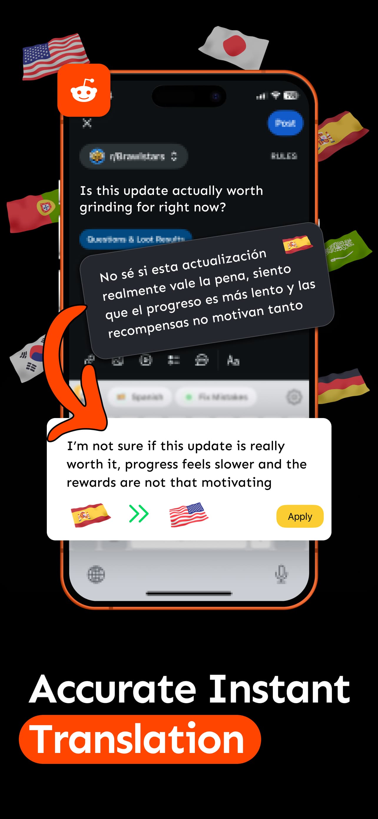 Keyboard Copilot screenshot showing message rewriting on iPhone